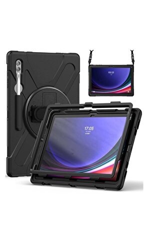 Galaxy Tab S9 Ultra 12,4 İnç Uyumlu Fuchsia Defender Silikon Tablet Kılıfı