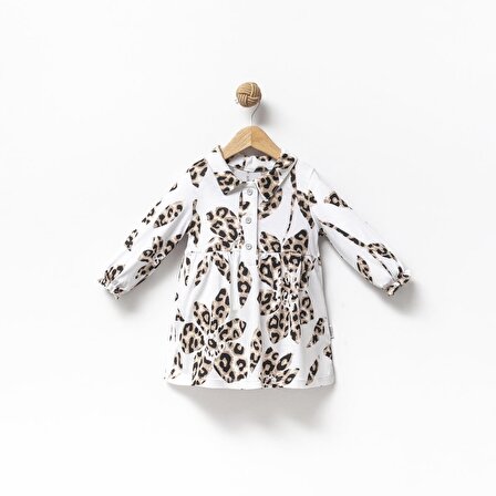Gömlek Yaka Pamuklu Penye Kumaş Kız Bebek Elbise