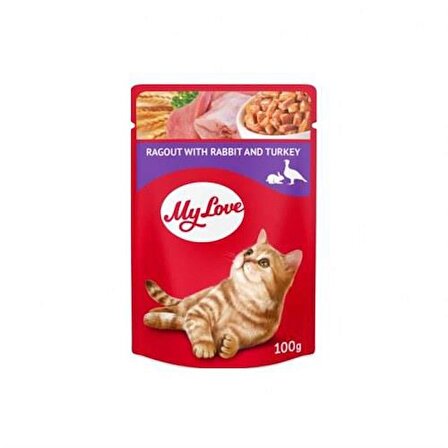 My Love Tavşanlı Ve Hindi Etli Yahni Pouch Kedi Maması 100 Gr