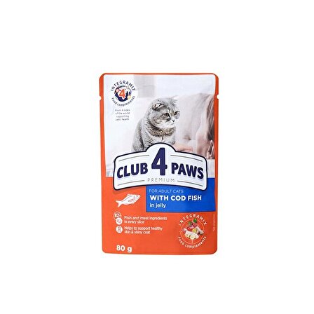 Club4Paws Morina Balıklı Premium Pouch Kedi Maması 80 Gr