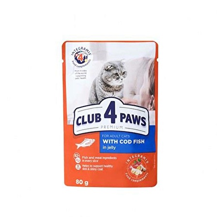 Club4Paws Morina Balıklı Premium Pouch Kedi Maması 80 Gr