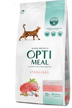 Optimeal Super Premium Sterilized Somonlu Kısırlaştırılmış Yetişkin Kedi Maması 10 Kg