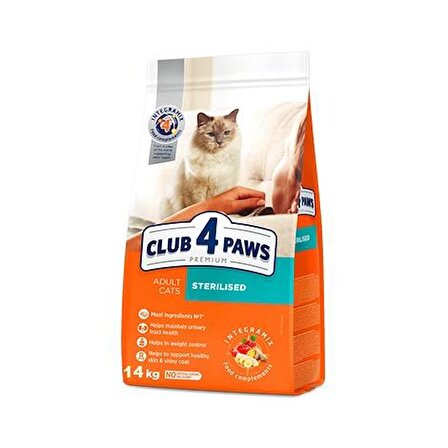Club4Paws Premium Kısırlaştırılmış Kedi Maması 14 Kg