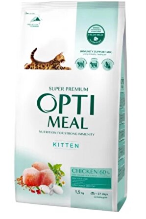 Optimeal Super Premium Kitten Tavuklu Yavru Kedi Maması 1,5 Kg