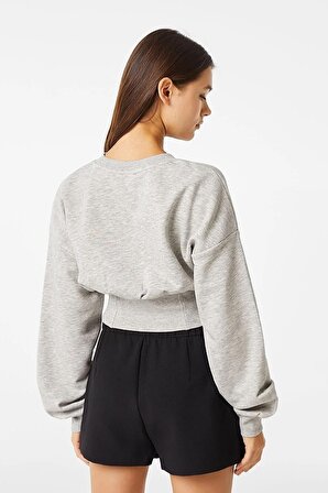Kadın Oversize Crop Sweatshirt