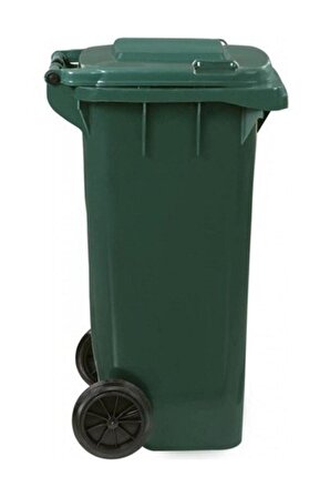 120 Lt Yeşil Tekerlekli Çöp Konteynırı Taşınabilir Çöp Kutusu Arabası Konteyneri