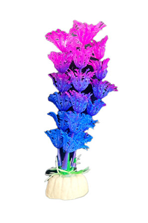Akvaryum Yapay Bitki Süs Fanus Dekorasyon Yapay Çiçek 10-12cm