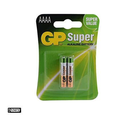 GP Super 25A (GP25A-U2) LR61 1.5V AAAA Alkalin Pil 2'li Paket