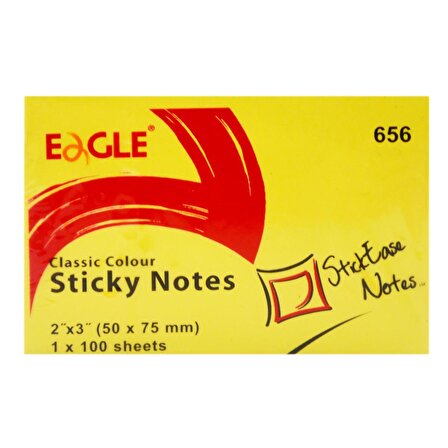 Eagle 50x75 mm Klasik Renk Yapışkanlı Not Kağıdı 100 Yaprak (656)