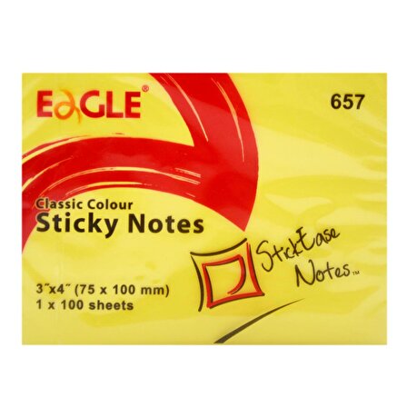 Eagle 75x100 mm Klasik Renk Yapışkanlı Not Kağıdı 100 Yaprak (657)