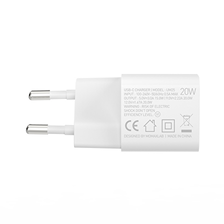 Momax ONEPLUG Mini USB-C Şarj Cihazı(20W) BEYAZ