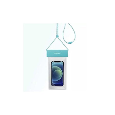 Momax Mavi Su Geçirmez Boyun Askılı Telefon Koruyucu Kılıf