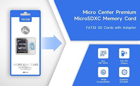 TECNO MEMORY CARD 64GB ULTRA 100MB/S SDXC