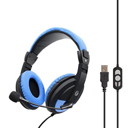 Vcom De160U-L Mikrofonlu Stereo  Oyuncu Kulak Üstü Kablolu Kulaklık