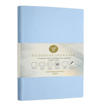 Victoria's Journals Smyth Pastel Defter 15x21 cm Çizgili Mavi 1039