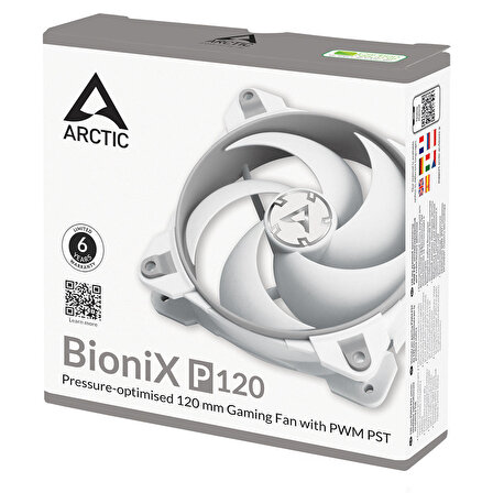 Arctic BioniX P120 PWM PST 12cm Gri/Beyaz Gaming Kasa Fanı - Beyaz (AR-ACFAN00167A)