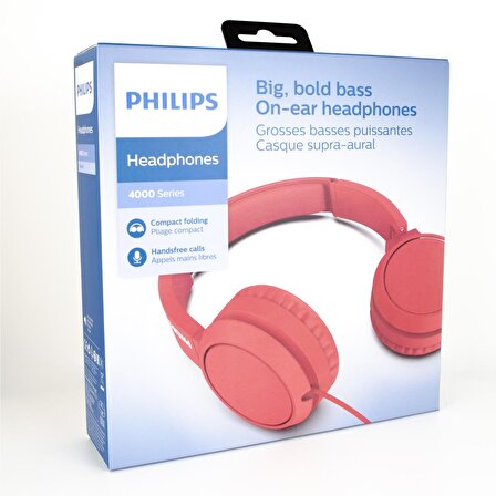 Philips TAH4105RD Kablolu Kulak Üstü Kulaklık Kırmızı