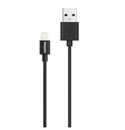 Philips MFİ Apple Lisanslı DLC3106V USB-A Lightning Şarj Kablosu 2m Siyah 