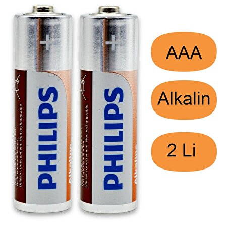 Philips Alkaline AAA İnce Kalem Pil Kartela LR03A12S/10 2 Li