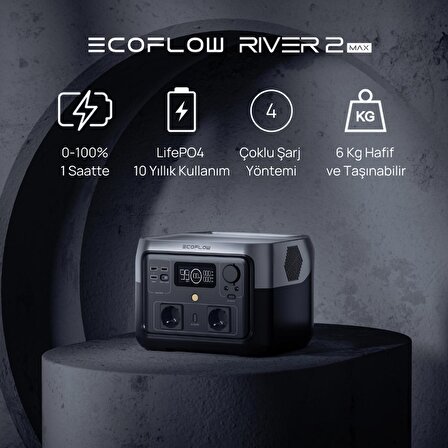 EcoFlow River 2 Max Güç Kaynağı (512Wh)