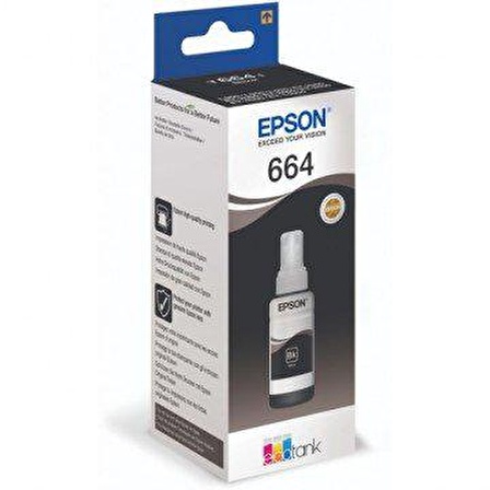 Epson T664 Siyah Orjinal Şişe Mürekkep Kartuş C13T66414A