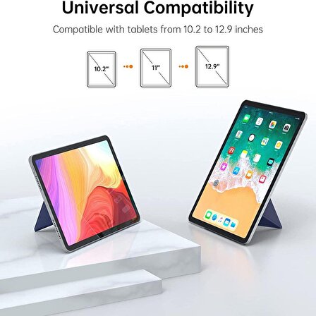 Novoo RT10 Açı Ayarlı Katlanabilir 10" inç ve Üzeri için Ultra Slim Tablet Standı Lacivert
