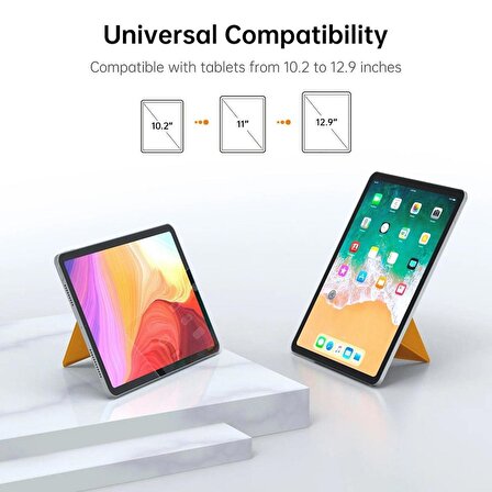 Novoo RT10 Açı Ayarlı Katlanabilir 10" inç ve Üzeri için Ultra Slim Tablet Standı Turuncu