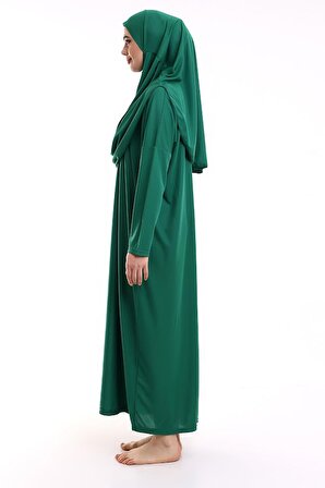 Tek Parça Namaz Elbisesi - Zümrüt Yeşili - 5015