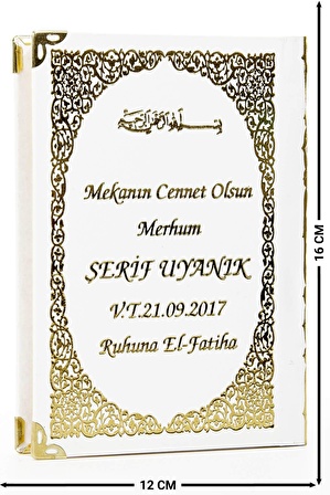 50 ADET - İsim Baskılı Ciltli Yasin Kitabı - Çanta Boy - 128 Sayfa - Kutulu - Vavlı İnci Tesbih - Mevlüt Hediyeliği