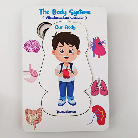 Vücudumuzdaki Sistemler Yapboz - İngilizce ve Türkçe - Erkek Çocuk Puzzle - 5 Yaş ve Üzeri Eğitime Yardımcı Oyuncak