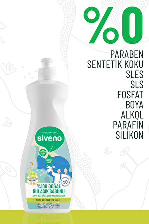 Siveno %100 Doğal Bulaşık Sabunu Bitkisel Elde Bulaşık Sabunu Nemlendirici Vegan 500 ml