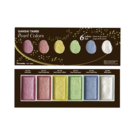 Zig Kuretake Gansai Tambi Sulu Boya Seti 6lı Pearl Colors