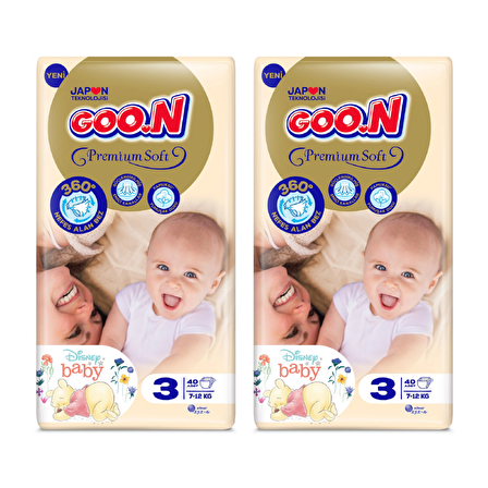Goon Premium Soft 3 Numara 2x40'lı Bel Bantlı Bez