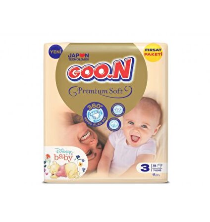 Bebek Bezi Jumbo No:3 76’Lı Goon Premium