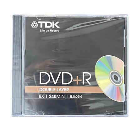 TDK DVD+R  DL   DOUBLE LAYER 8.5 GB 10 LU JEWEL 8 X