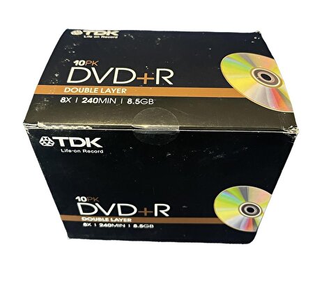 TDK DVD+R  DL   DOUBLE LAYER 8.5 GB 10 LU JEWEL 8 X