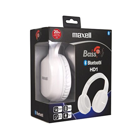 Maxell B13-HD1 Bass 13 Kulak Üstü Bluetooth Kulaklık - Beyaz