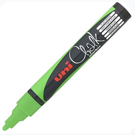 Uni Chalk Marker Wet Wipe Fluo Green 1.8-2.5mm