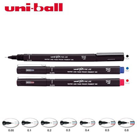 Uni-Ball Çizim Kalemi Akrilik Uçlu Fine Line Pin 0.3 MM Siyah PIN 03-200(S)