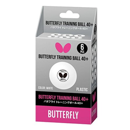 Butterfly Masa Tenisi Topu BTF Training Ball 40+ white 6er 7250730140