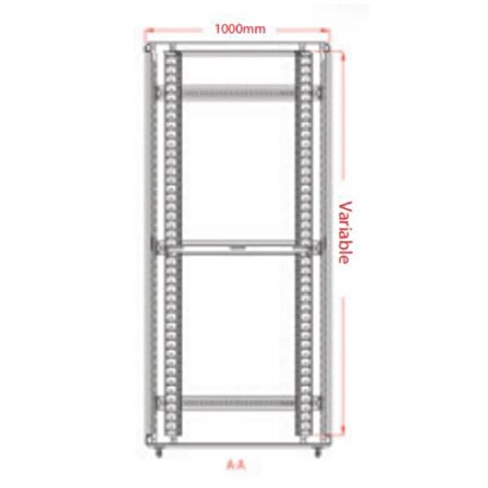 Legend 42U Eco 19 INC Dikili Tip Rack Kabinet 600x6002047 Siyah 