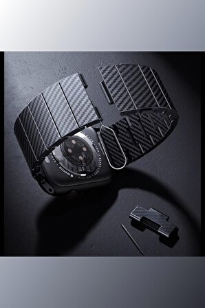 Apple Watch Ultra 41mm Fuchsia KRD-90 600D Akıllı Saat Karbon Fiber Kordon