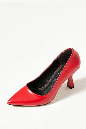 Kadın Samba Kırmızı Stiletto 9 cm Topuklu  Ayakkabı 
