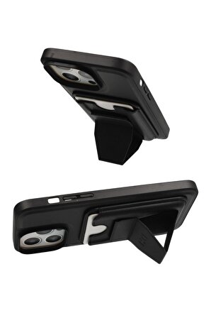 iPhone 14 Pro Kılıf HD Deri Luxury Fuchsia Magnet Kartvizitli Kapak
