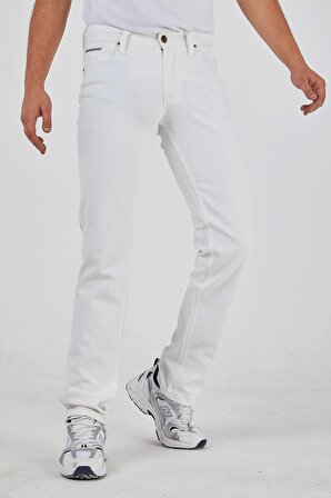 Murratto Erkek Baggy Style Beyaz 5 Cep Kot Pantolon
