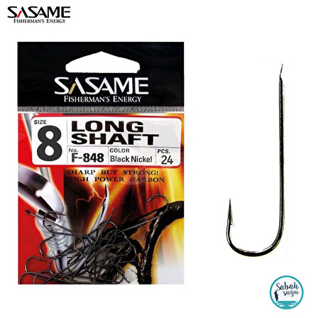 Sasame F-848 Long Shaft İğne #8 (24Ad) Siyah