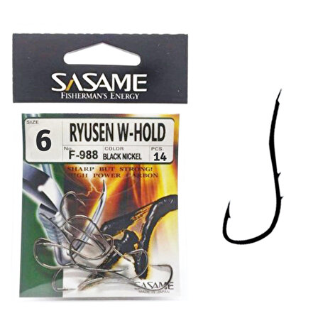 Sasame F-988 Ryusen Worm Tırnaklı İğne #6 (14Ad) Siyah