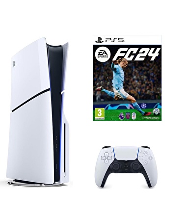 Sony Playstation 5 1 TB Slim CD Edition Konsol + PS5 Fifa 24 - FC 24 Oyunu