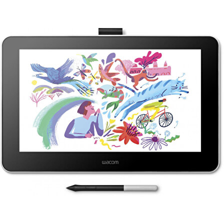 Wacom One 13 DTC133W0B 13.9" LCD Grafik Tablet 4096 Kalem Basınç Hassasiyetli 2540LPI Çözünürlük 1920 x 1080 Grafik Tablet (DTC133W0B)
