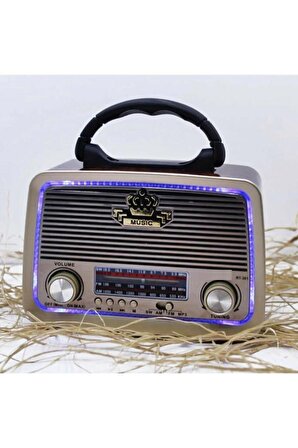 Rt-301 Nostaljik Görünümlü Bluetoothlu Mp3 Çalar Radyo Müzik Kutusu Kırmızı RT301